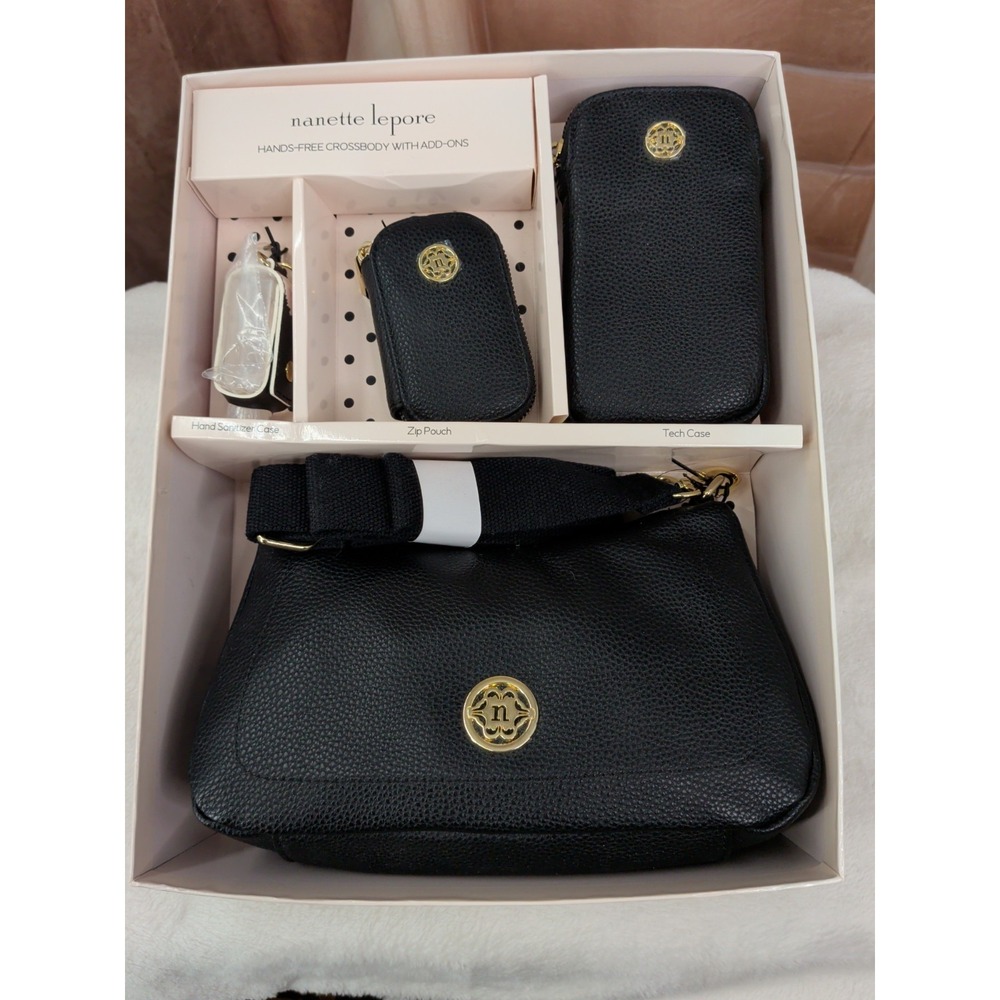 Nanette lepore Hands Free Crossbody in Black With Add Ons